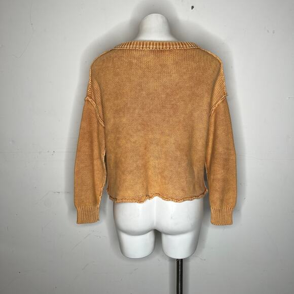 NYLAND Chunky Knit Pullover Crewneck Sweater Faded Orange - Picture 12 of 16